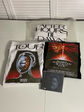 The Weeknd After Hours Tour Graphic Long-Sleeve Tees & Signed CD Bundle